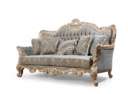 Chesterfield 3 Sëtzer Designer Sofa Luxus Polster Sofas Couchen Stoff Textil
