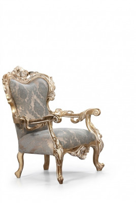 Fotell Ouerfotell Chesterfield Stull Sëtz Polster Canapé Lounge Holz Luxus Nei