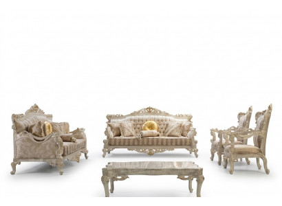 Sofagarnitur Sofa Canapé Sofas Canapéen Klassesch Miwwelen 5tlg. Garnitur Miwwelstücker