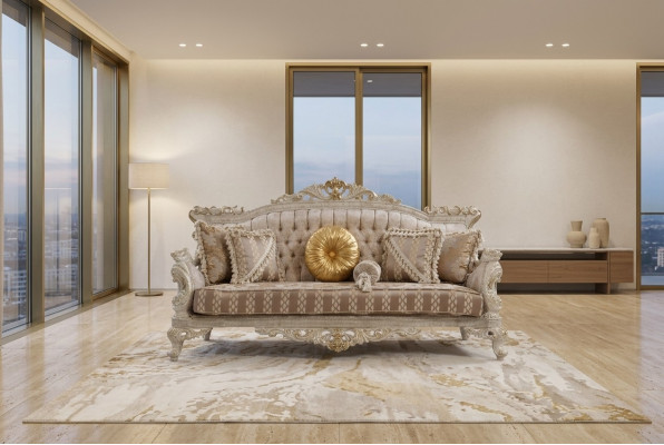 Chesterfield 3-Sëtzer Designer Sofa Luxus Polster Sofas Canapéen Stoff Textil Neit