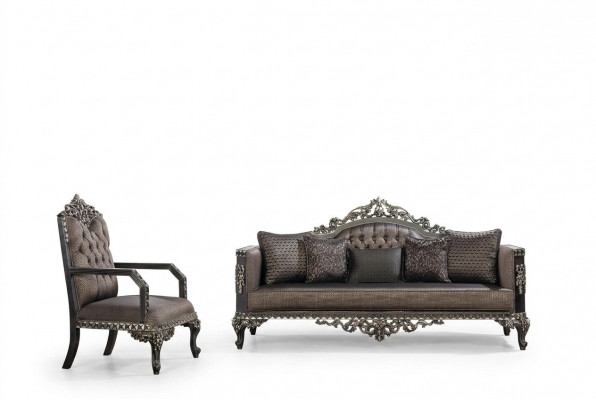 Luxus Chesterfield Sofagarnitur 3+1 Sëtzer Klassesch Sofa Barock Polstersëtz