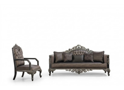 Luxus Chesterfield Sofagarnitur 3+1 Sëtzer Klassesch Sofa Barock Polstersëtz