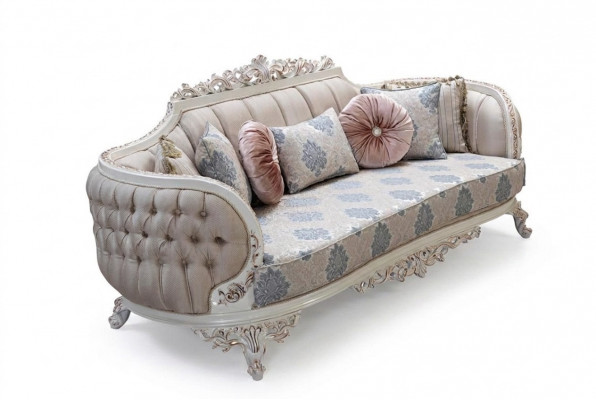 Chesterfield 3-Sëtzer Designer Sofa Luxus Polstersofa Couchen Stoff Textil Nei