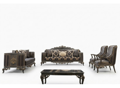 Sofa Chesterfield Designer Grupp 5tlg. Set Sofagarnitur 3+3+1+1 Sëtz Couchtisch