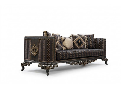 Barock Rokoko 3-Sëtzer Designer Sofa Couch Polstersofa Couchen Stoff Textil Nei