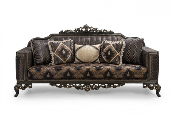 Chesterfield 3 Sëtzer Designer Sofa Luxus Polster Sofas Couchen Stoff Textil Nei