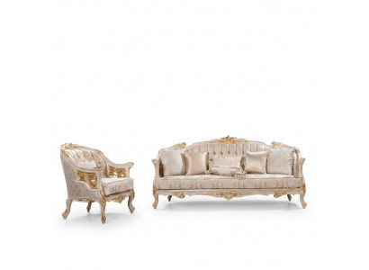 Luxus Chesterfield Sofagarnitur 3+1Sëtzer Klassesch Sofa Barock Polstersëtzt.