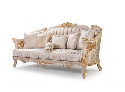 Chesterfield 3-Sëtz Designer Sofa Luxus Polstersofa Couch Stoff Textil Nei