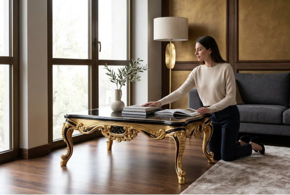 Luxus Wunnzëmmerdësch Couchtisch Sofadësch Klassesch Niewendësch Designer Nei