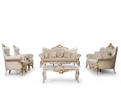 Canapé-Set 3311 Sëtz-Set Design Sofa Polster Kanapee Klassiker Salontafel