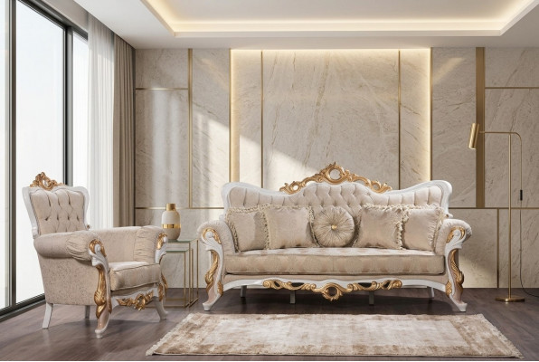 Sofagarnitur 3+1 Sëtzer Set Design Canapéen Polster Couchen Lieder Relax Klassiker