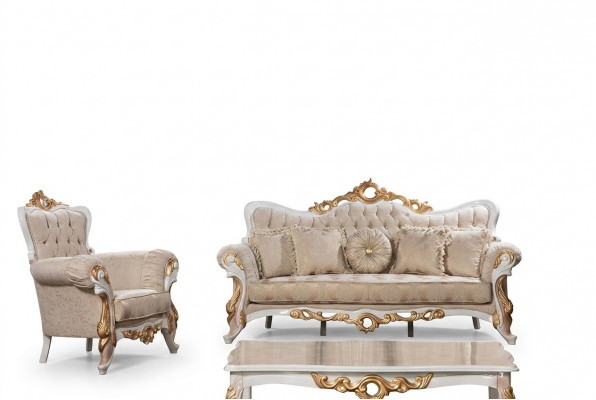 Sofagarnitur 3+1 Sëtzer Set Design Canapéen Polster Couchen Lieder Relax Klassiker