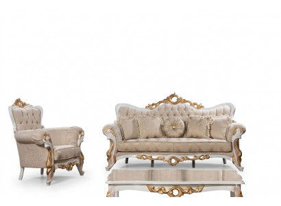 Sofagarnitur 3+1 Sëtzer Set Design Canapéen Polster Couchen Lieder Relax Klassiker