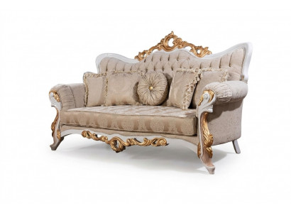 Canapé 3-Platz Stoff Dräisëtzer Canapéen Luxus Wunnzëmmer Barock Stil Couch Barock