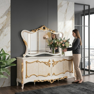 Anrichte mat Spigel Garnitur Iess Barock Kommoden Holz Kommode Holz Schaf Neien