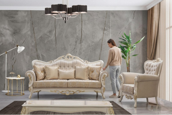 Sofasëtzt 3+1 Sëtzer Set Design Sofa Polster Couche Canapé Klassësche Luxus