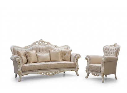 Sofasëtzt 3+1 Sëtzer Set Design Sofa Polster Couche Canapé Klassësche Luxus