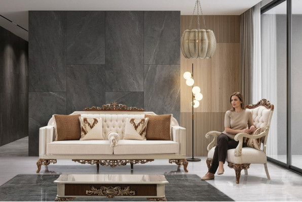 Sofagarnitur 3+1 Sëtzer Sofa Couch Garnituren Sofas Polster Stoff Textil