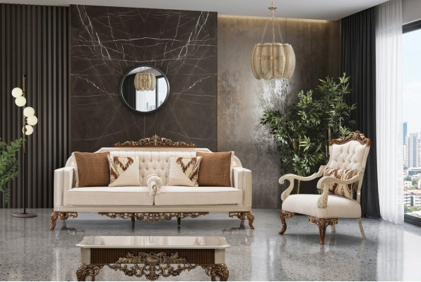 Sofagarnitur 3+1 Sëtzer Sofa Couch Garnituren Sofas Polster Stoff Textil