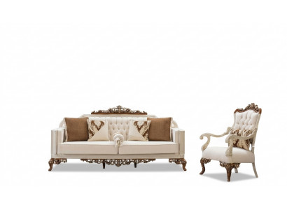 Sofagarnitur 3+1 Sëtzer Sofa Couch Garnituren Sofas Polster Stoff Textil