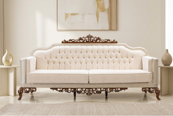 Couch 3-Sëtzer Chesterfield Dräisëtzer Couchen Luxus Wunnzëmmer Barock Stil Canapé Nei