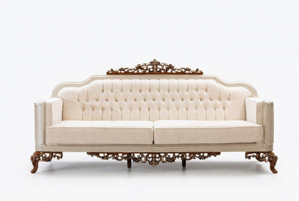 Couch 3-Sëtzer Chesterfield Dräisëtzer Couchen Luxus Wunnzëmmer Barock Stil Canapé Nei