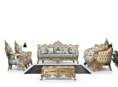Sofagarnitur 3+3+1+1 Sëtzplazen Dësch Canapé Fauteuil Sofae Stoff Luxus Set 5-Deelerset.