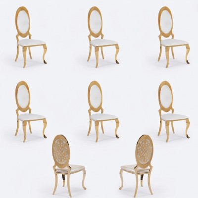 Stull 6x Grupp Fauteuil Still Set Luxus Textil Nei Iesszëmmer.