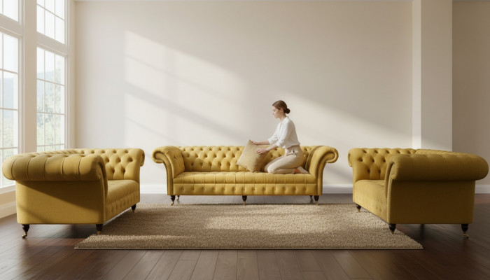 Sofagarnitur 3+2+2 Sëtzer Set Design Canapé Polster Sofas Modern Garnitur