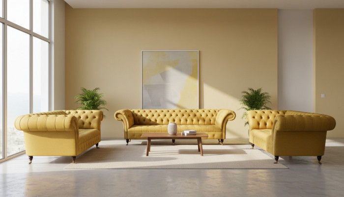 Sofagarnitur 3+2+2 Sëtzer Set Design Canapé Polster Sofas Modern Garnitur