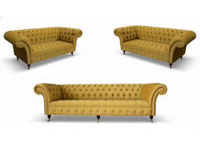 Sofagarnitur 3+2+2 Sëtzer Set Design Canapé Polster Sofas Modern Garnitur
