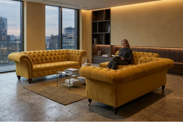 Sofagarnitur 3+2 Sëtzer Set Design Sofas Polster Couchen Chesterfield