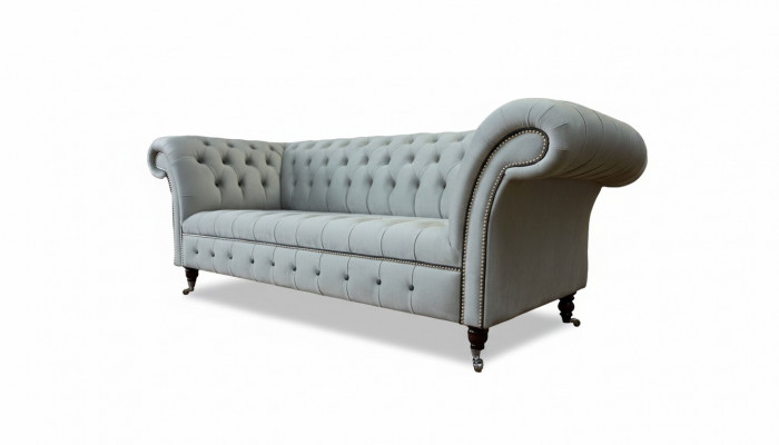 Designer Sofa 3 Sëtzer Chesterfield Canapé Polstersofa Couchen Miwwelen