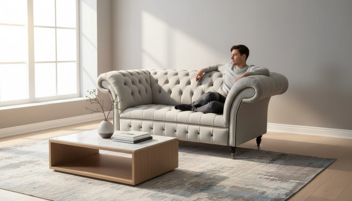 Chesterfield Canapé 2 Platzen Canapé Polster Canapéen Design Luxus Canapéen Gro