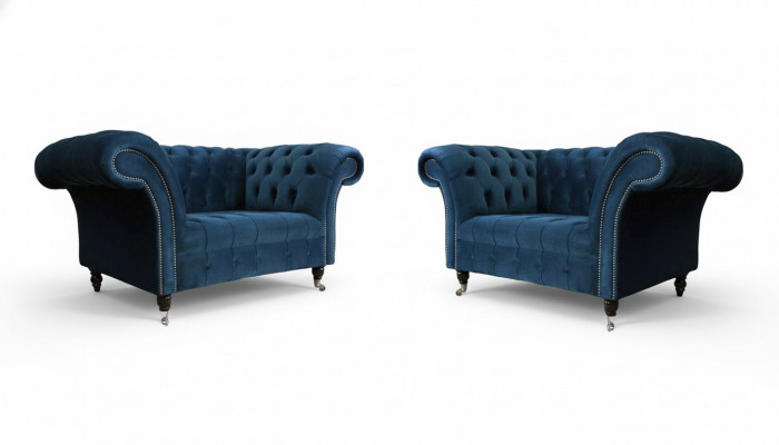 Chesterfield Sesselen Miwwel Set 2x Einsitzer Set Luxus Sesselen Couchen 2tlg.