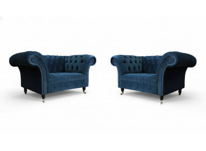 Chesterfield Sesselen Miwwel Set 2x Einsitzer Set Luxus Sesselen Couchen 2tlg.