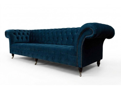 Designer Sofa 3 Sëtzer Chesterfield Polstersofa Sëtzt Dräisëtzer Textil
