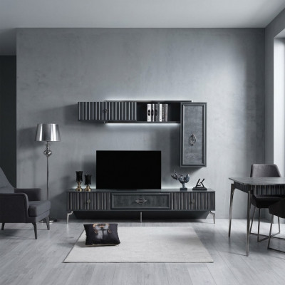 Luxus Wunnwand Wunnzëmmer Sideboard RTV Regal Maueren Schaf
