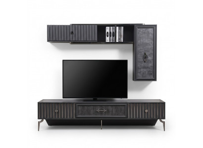 Luxus Wunnwand Wunnzëmmer Sideboard RTV Regal Maueren Schaf
