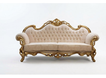 Sofa 3 Sëtz Stoff Dräisëtzer Sofae Luxus Wunnzëmmer Chesterfield Barock