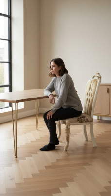 Fauteuil Barock Stillen Sëtz Polster Miwwelen Klassesch Stull Holz Samt