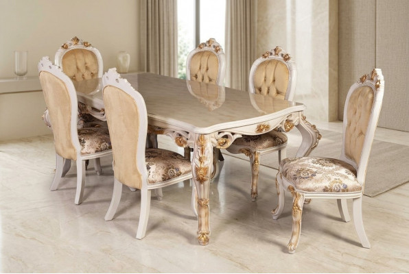 Beige klassesch Iesszëmmermiwwel Designer Iessdësch mat Chesterfield Polsterstillen