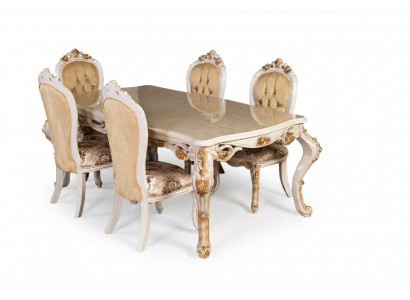 Beige klassesch Iesszëmmermiwwel Designer Iessdësch mat Chesterfield Polsterstillen