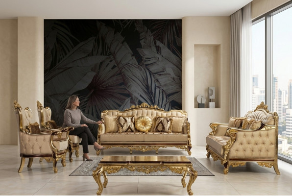 Goldfaarweg Sofagarnitur Barock Rokoko Set Komplett Couch Sofa 5 Stéck. Nei