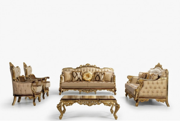 Goldfaarweg Sofagarnitur Barock Rokoko Set Komplett Couch Sofa 5 Stéck. Nei