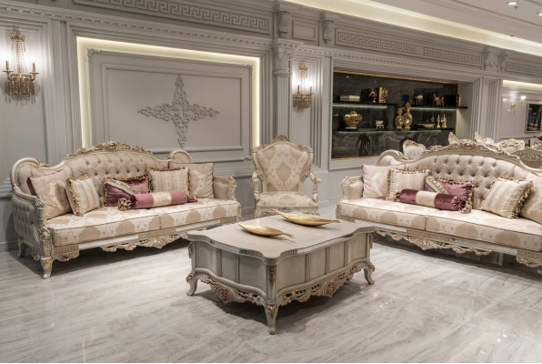 Sofa Set Barock Rokoko Miwwelen Wunnzëmmer Sëtzgrupp Polster 4tlg. Nei