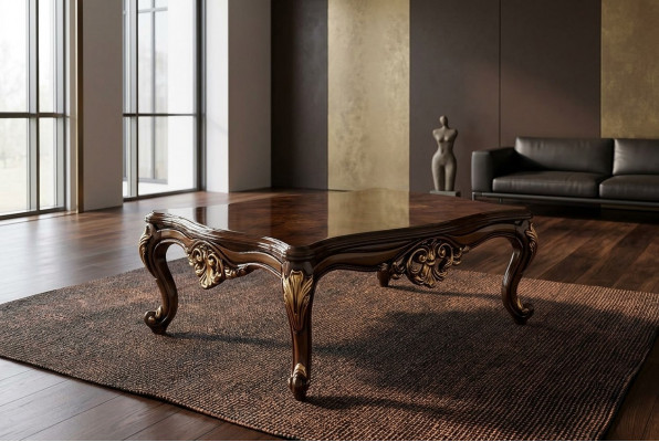 Holz Dësch Niewendësch Miwwelen Luxus Coffeendësch Brong Coffeendëscher Wunnzëmmer