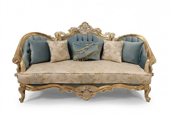 Klassesch Dräisëtzer Barock Couch Ariichtung 3er Franséisch Miwwelen