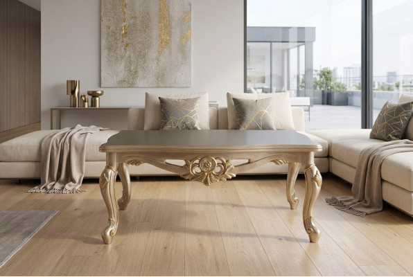 Couchtisch Dësch Miwwelen Ariichtung 120x80 Dëscher Holz Barock Rokoko