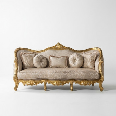 Luxus Canapé Klassesch Dräisëtzer Sofa Couche Miwwelen Ariichtung Stoff Sofa